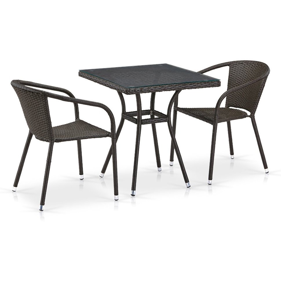 Комплект плетеной мебели T282BNT/Y137C-W53 Brown 2Pcs 